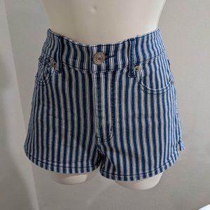 American Eagle Stripped Denim Stretch Shorts Jeans